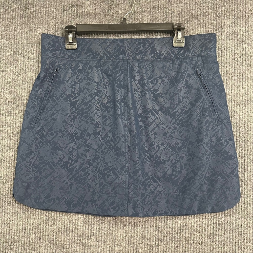 Orvis Skort Women Large Blue Excellent Abstract Print Active Golf Hiking Pockets